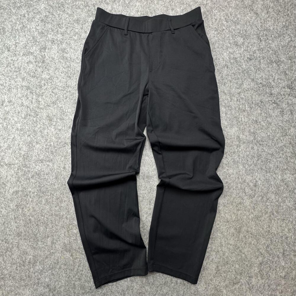 IUGA Dress Pants Womens Medium Black Straight Leg Pull On Stretch Knit Pockets